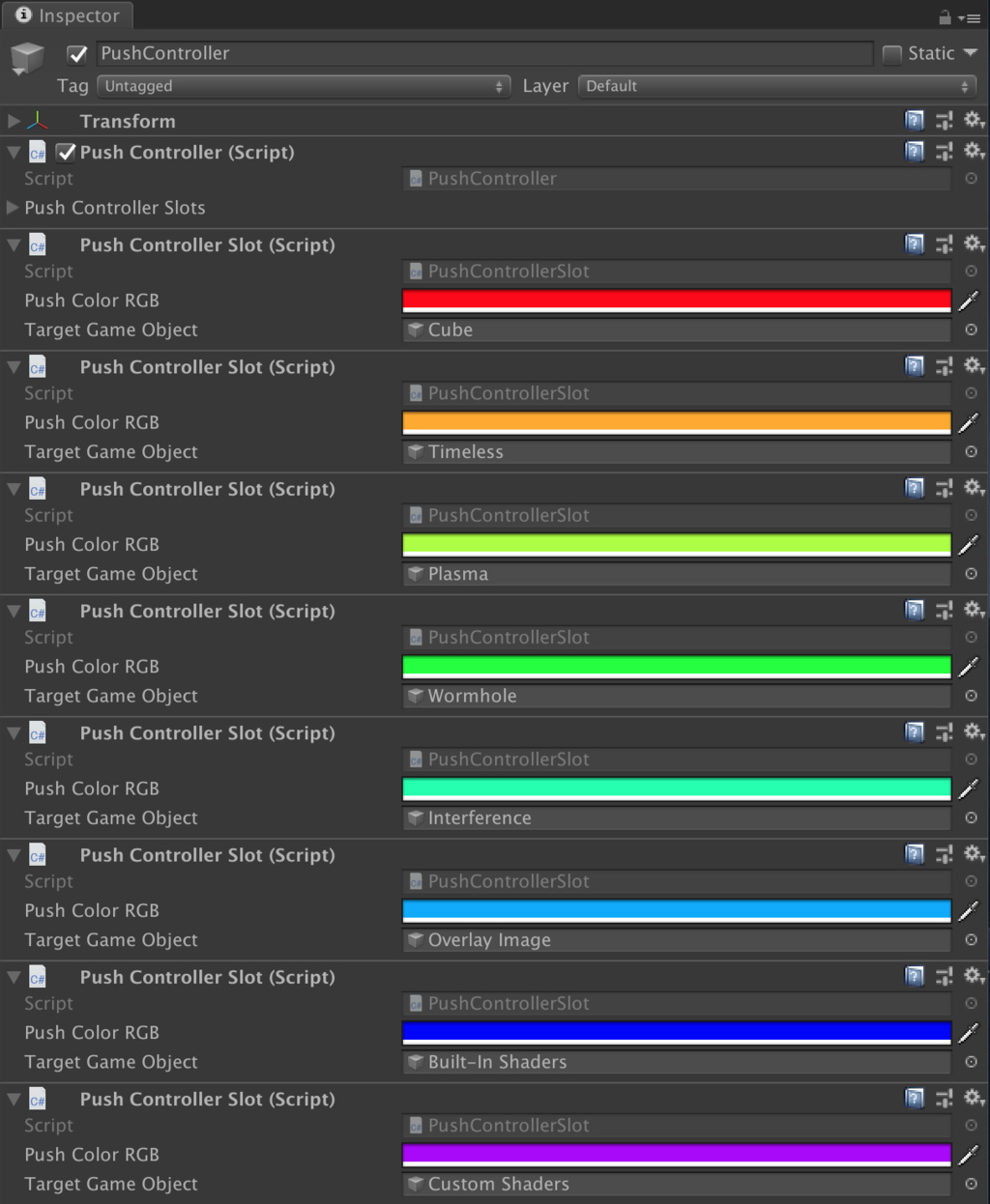 PushVFX Internal Shader Config