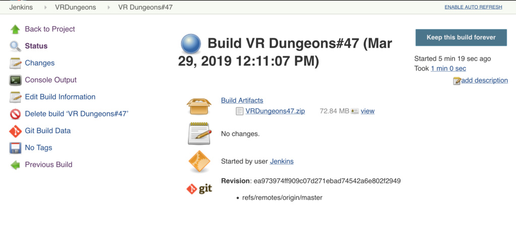 Jenkins Build Detail