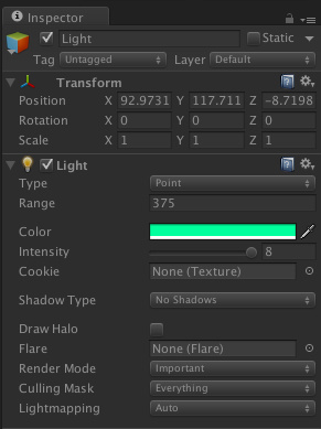 Unity Light - Settings